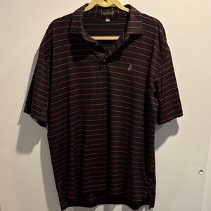 Peter Millar Black and Red Striped Polo Shirt